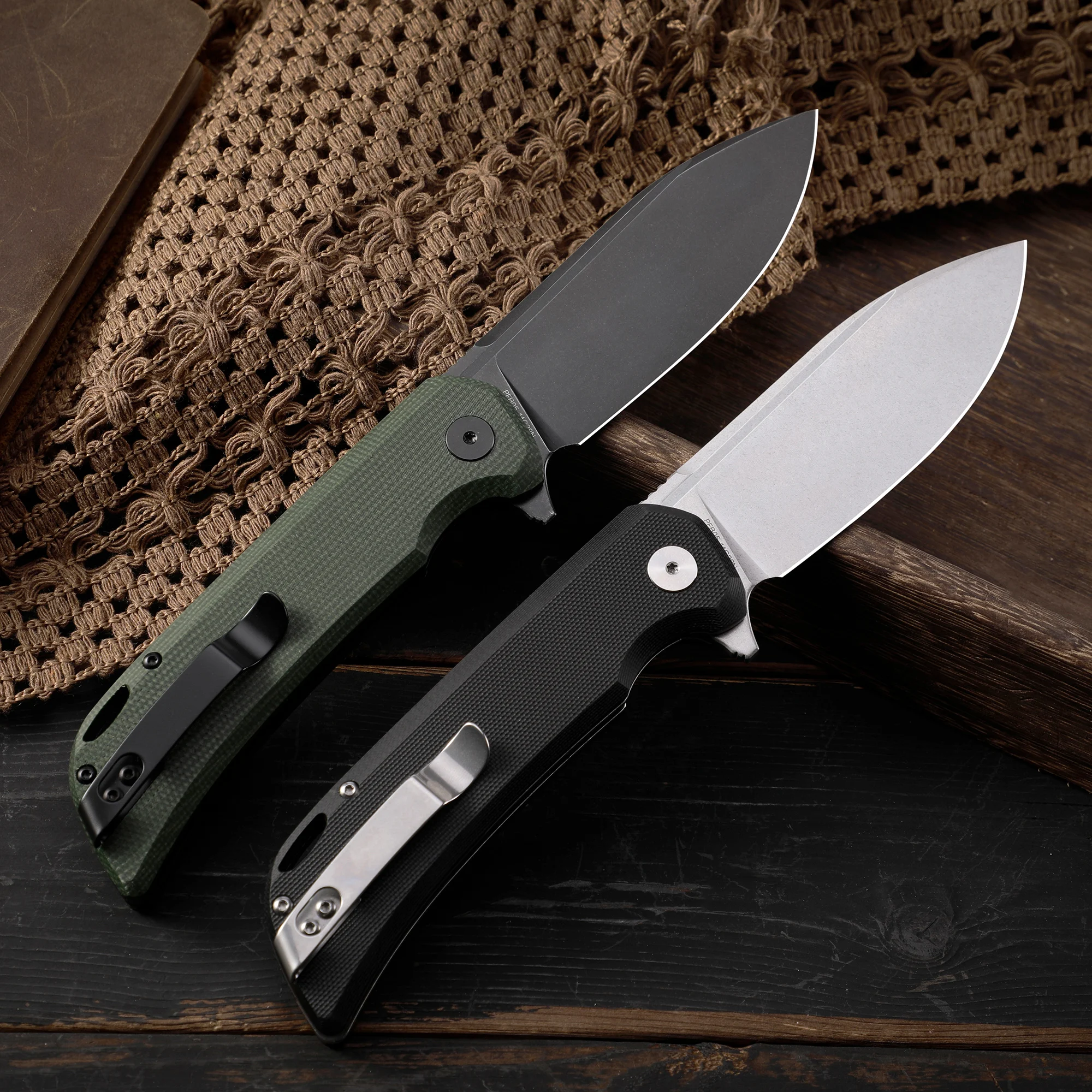 Petrified Fish PFB05 Folding Pocket Knives Ceramic Bearing Knife G10 Handle 14C28N Blade Outdoor Camping Fishing Hand Tools EDC