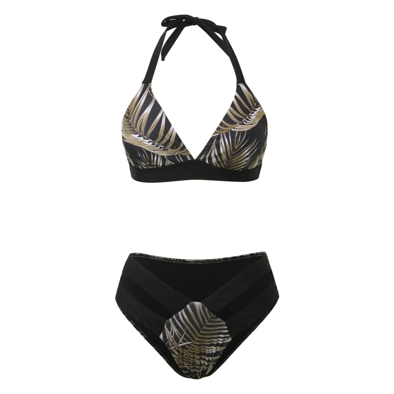 브라질 수영복 Biquini Fresh Beach Sun 쉬폰 커버 여성 패션 리프 탑 프린트 프린트 비치웨어 붕대 브라질 수영복