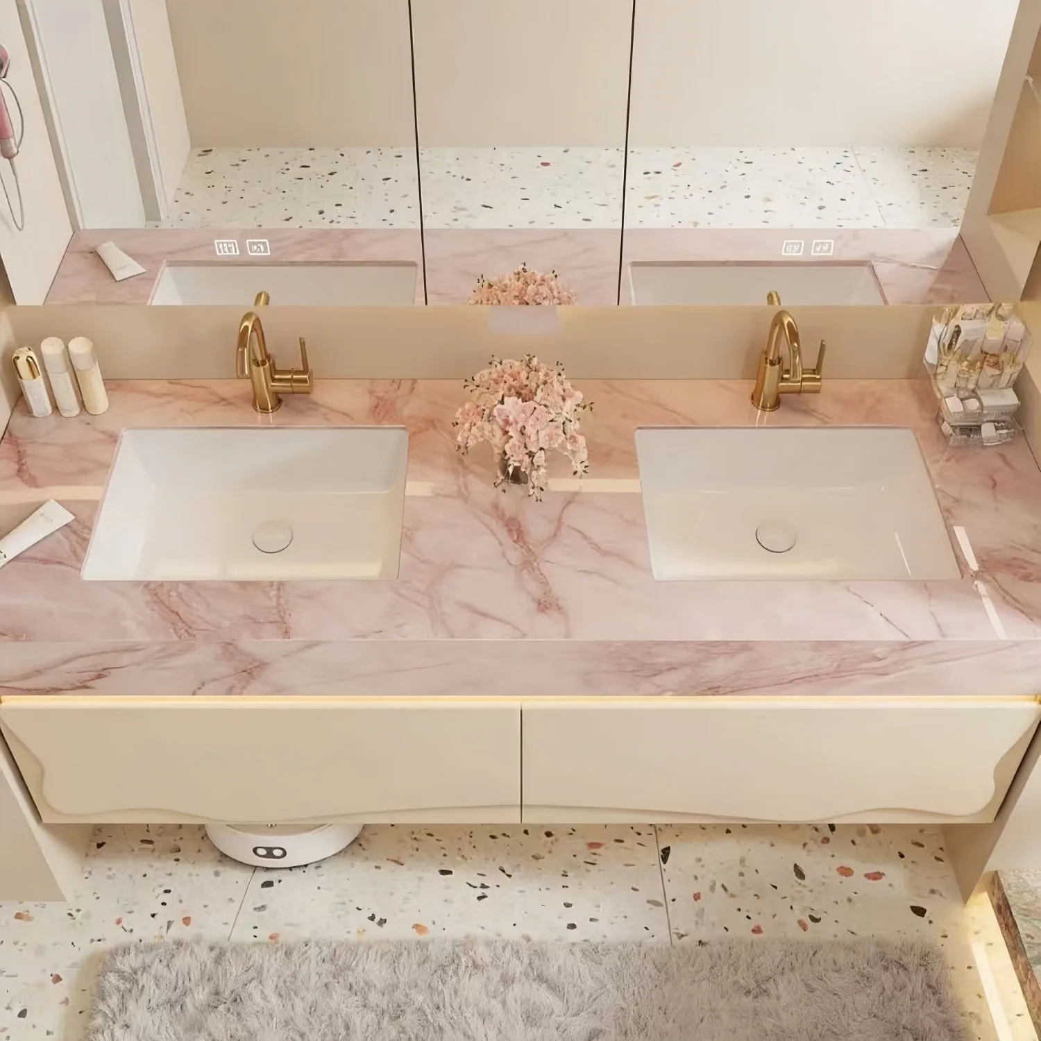 Rectangular Marble Bathroom Sink Solid Stone Vanity Basin Classic Vessel Sink Easy Clean Fixture for Commercial & Home Use view 5