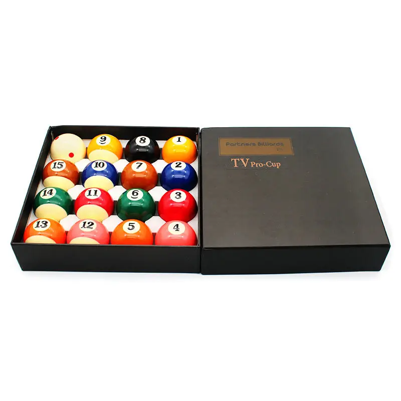 

High Quality Popular Partners Billiards TV-pro Cup 2-1/4'' 57.2 mm 16 Pcs Billiard Pool Ball Set