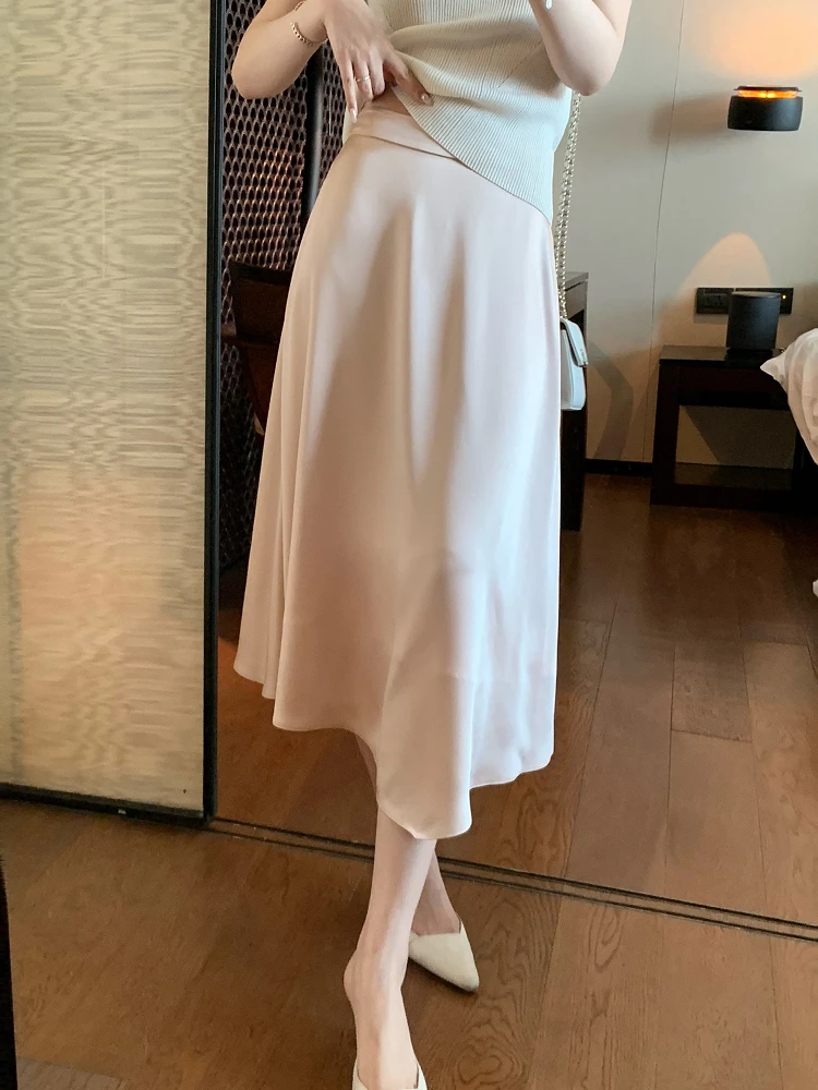 

DAJOS Red Label Mis e New Color Beautiful to Offend Glossy Acetate A-Line f Skirt Women's Faion Spring Summer