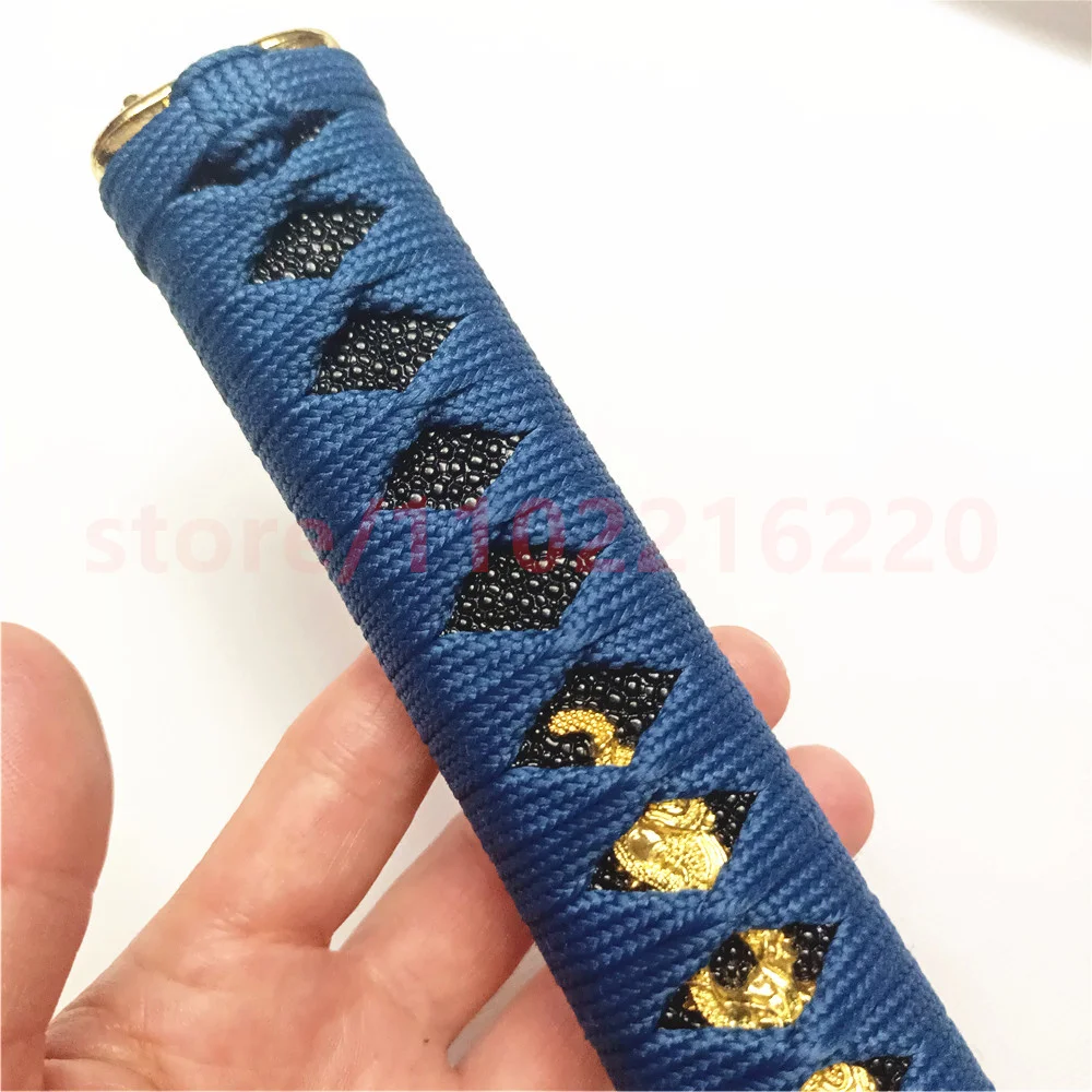 High Quality 20cm Tsuka Handle Hilt Steel Iron Tsuba Handguard Guard Brass Habaki Seppa Japanese Samurai Katana Sword Fittings