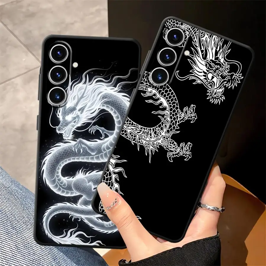 Cool White Dragon Case for Samsung Galaxy A36 A06 A23 A25 A16 A05 A53 A17 A73 A51 A52 A37 A55 A57 A15 Phone Cover A12 A50 A41