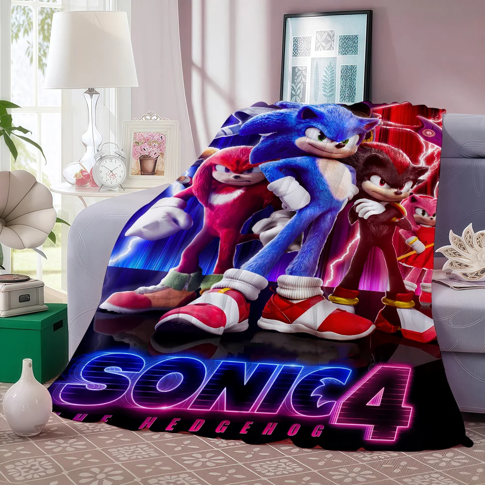 

Movie S-Sonic the T-Hedgehog 4 Blanket Soft and Skin Friendly For Couch Bed Napping Bedspread All Seasons Comforter