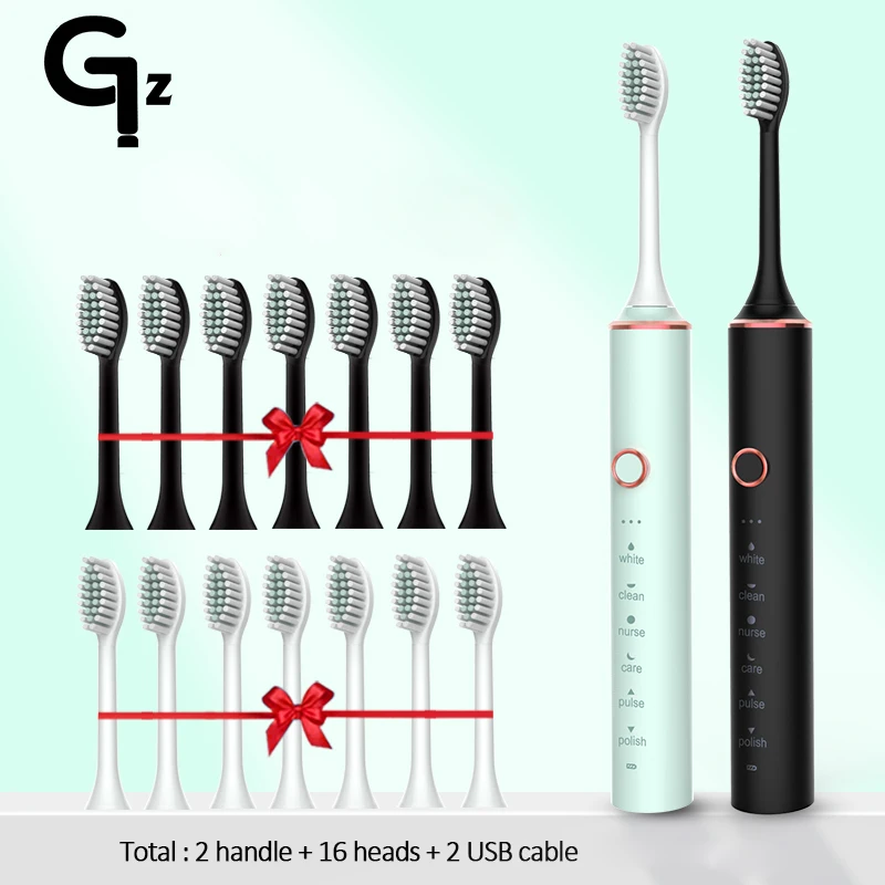 GeZhou Electric Sonic Toothbrush USB Charge N100 Rechargeable Waterproof Electronic Tooth Brushes Replacement Heads Adult