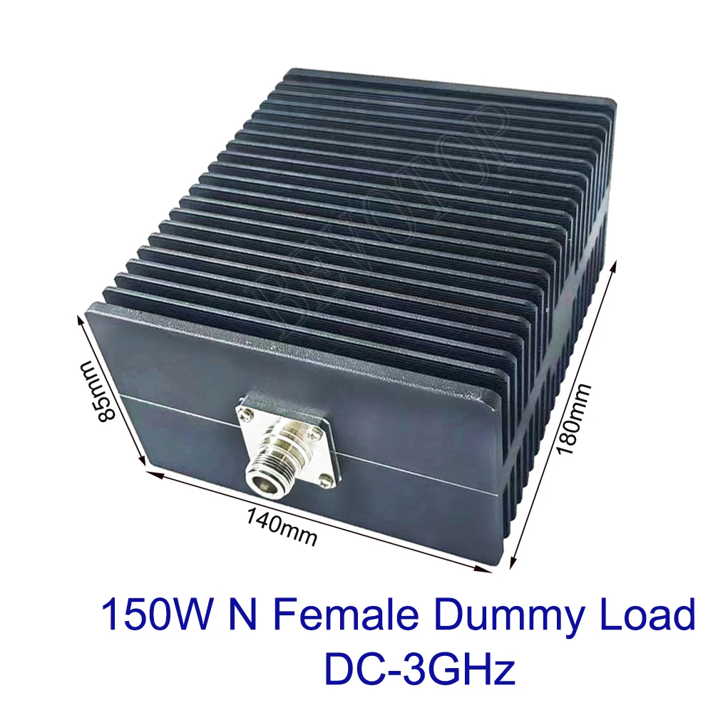 150W DC-3GHz N Female Square RF Coaxial Termination Dummy Load SWR＜1.2 50 Ohm Connector Socket Brass Straight Coaxial RF Adapter