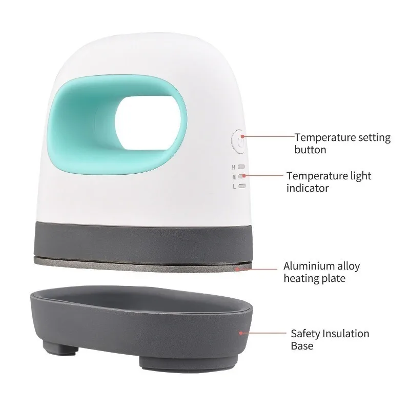 Handheld Mini Heat Press Machine, Portable Household Heat Transfer Iron for DIY Clothing Logo & Pattern Printing