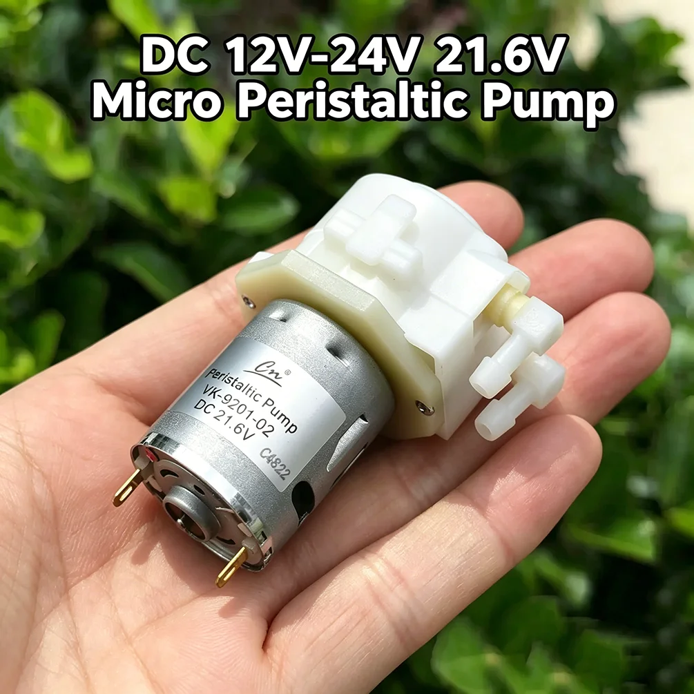 VK-9201-02 Micro 365 Peristaltic Pump DC12V-24V 21.6V High Pressure Planetary Gear Reduction Dosing Liquid Water Ink Pump