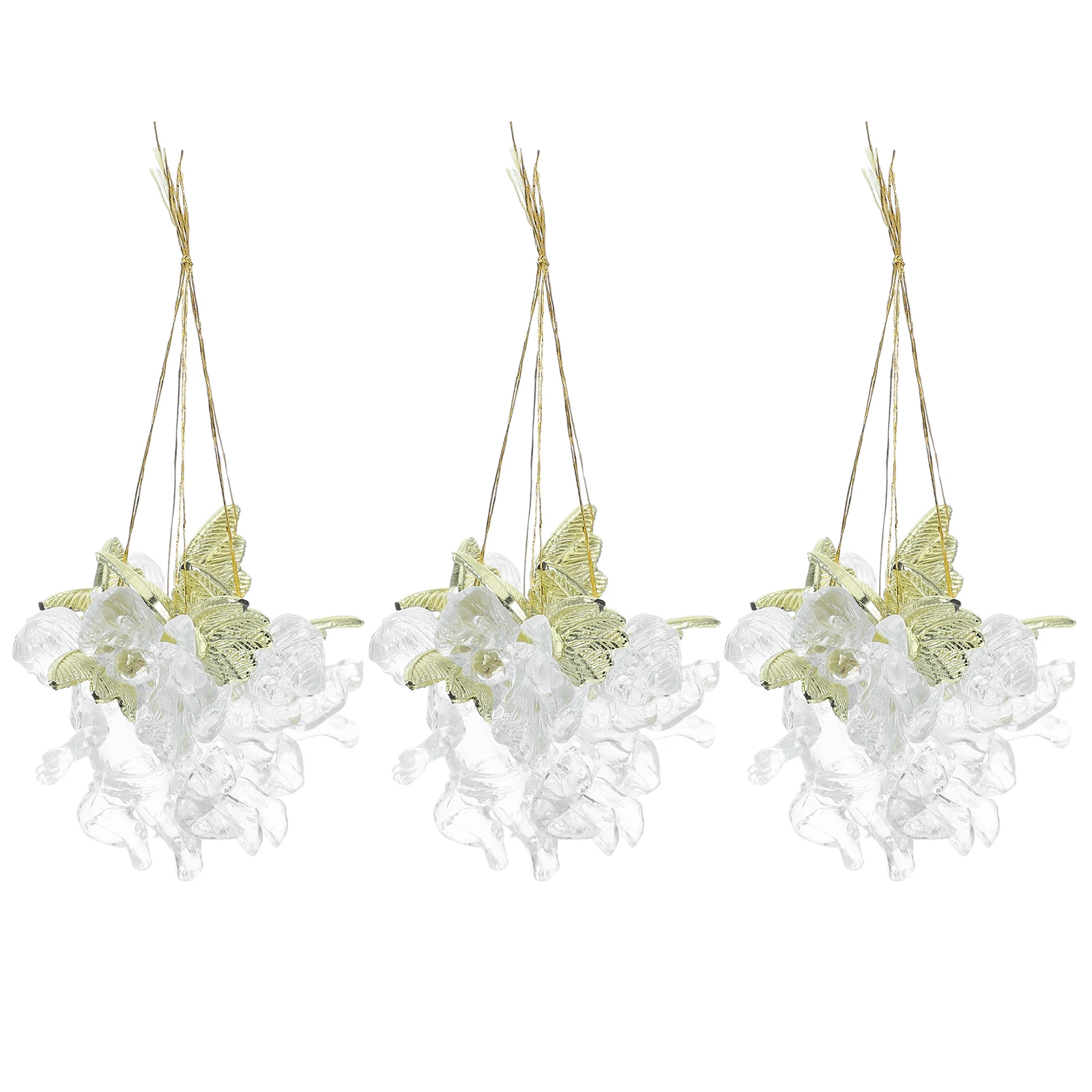 

24pcs 6Cm Christmas Angel Hanging Decorations Transparent Ornaments Party Props Xmas Tree Pendant Resin Angel Adornment Home