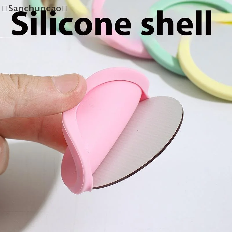 Mini espelho de maquiagem redondo silicone espelho cosmético espelho de maquiagem portátil para bolsa bolso compacto ferramenta de beleza cosmética