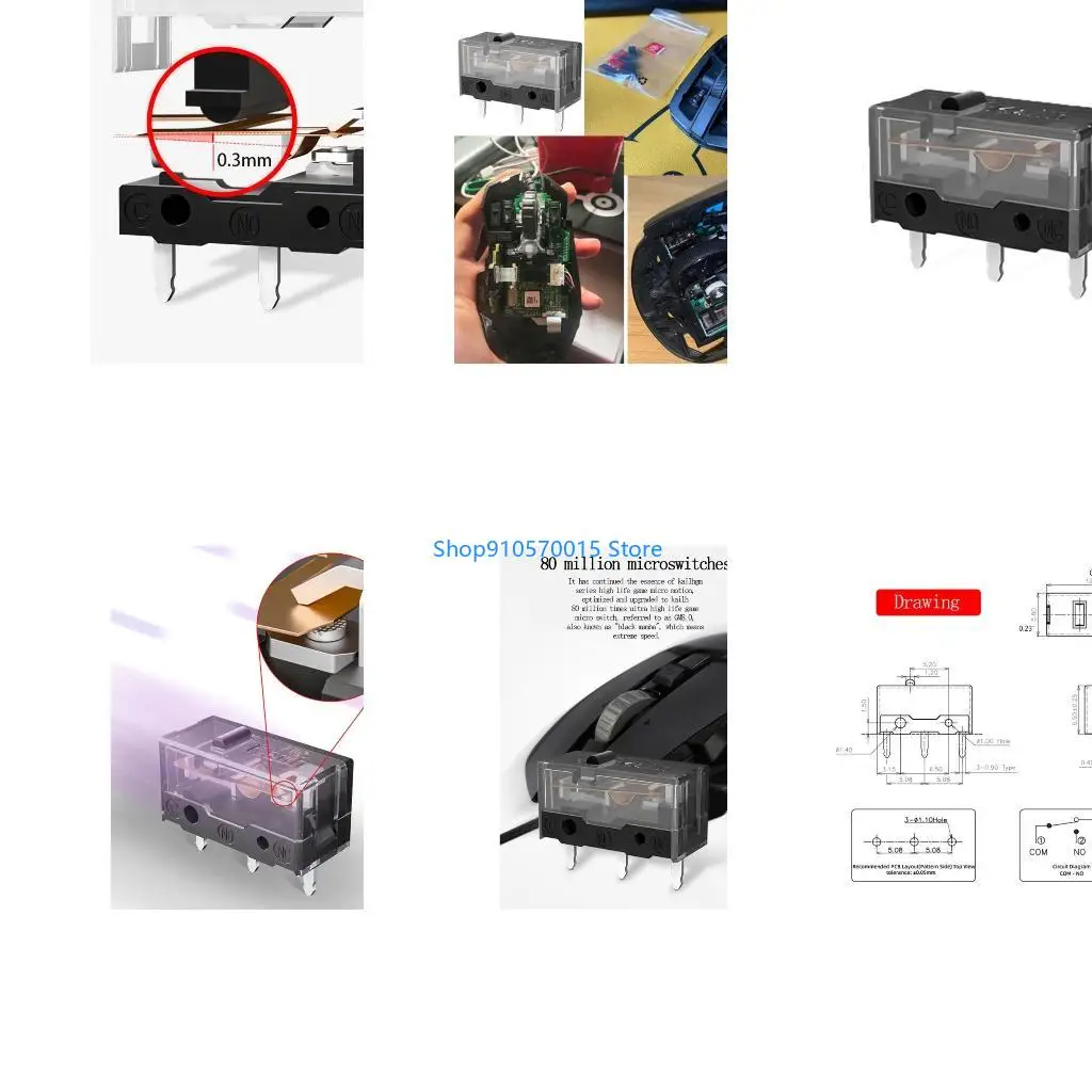 B95C Original Kailh for GM Mouse Micro Switch for Gaming Mouse 10 Pieces