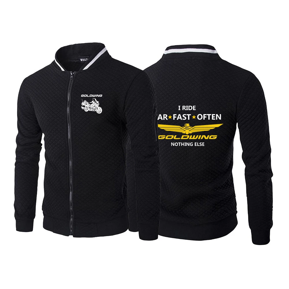 

2024 Spring Autumn Man's Goldwing GL1800 Motocycles Logo Printed Solid Color Popular Round Neck High-Quality Hooded Jacket Coat