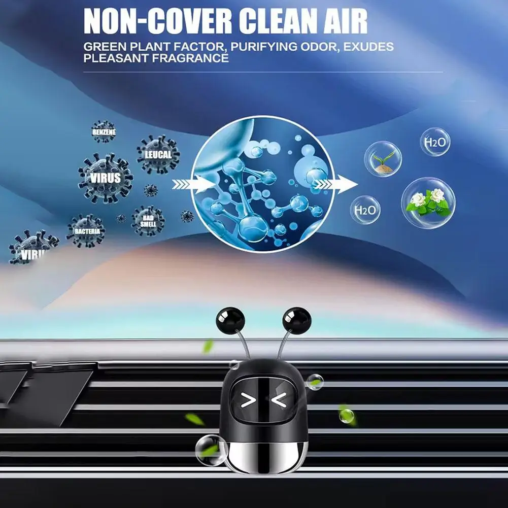 New Car Air Freshener Auto Mini Robot Air Vent Clip Parfum Flavoring Ventilation Outlet Aromatherapy Automotive Interior