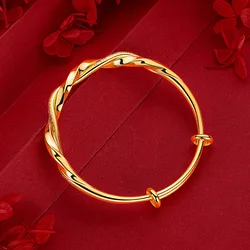 Women's Hand Bracelets Stainless Steel Twisted Cuff Bangles Adjustable Wristband Wedding Jewelry Accessories Wholesale