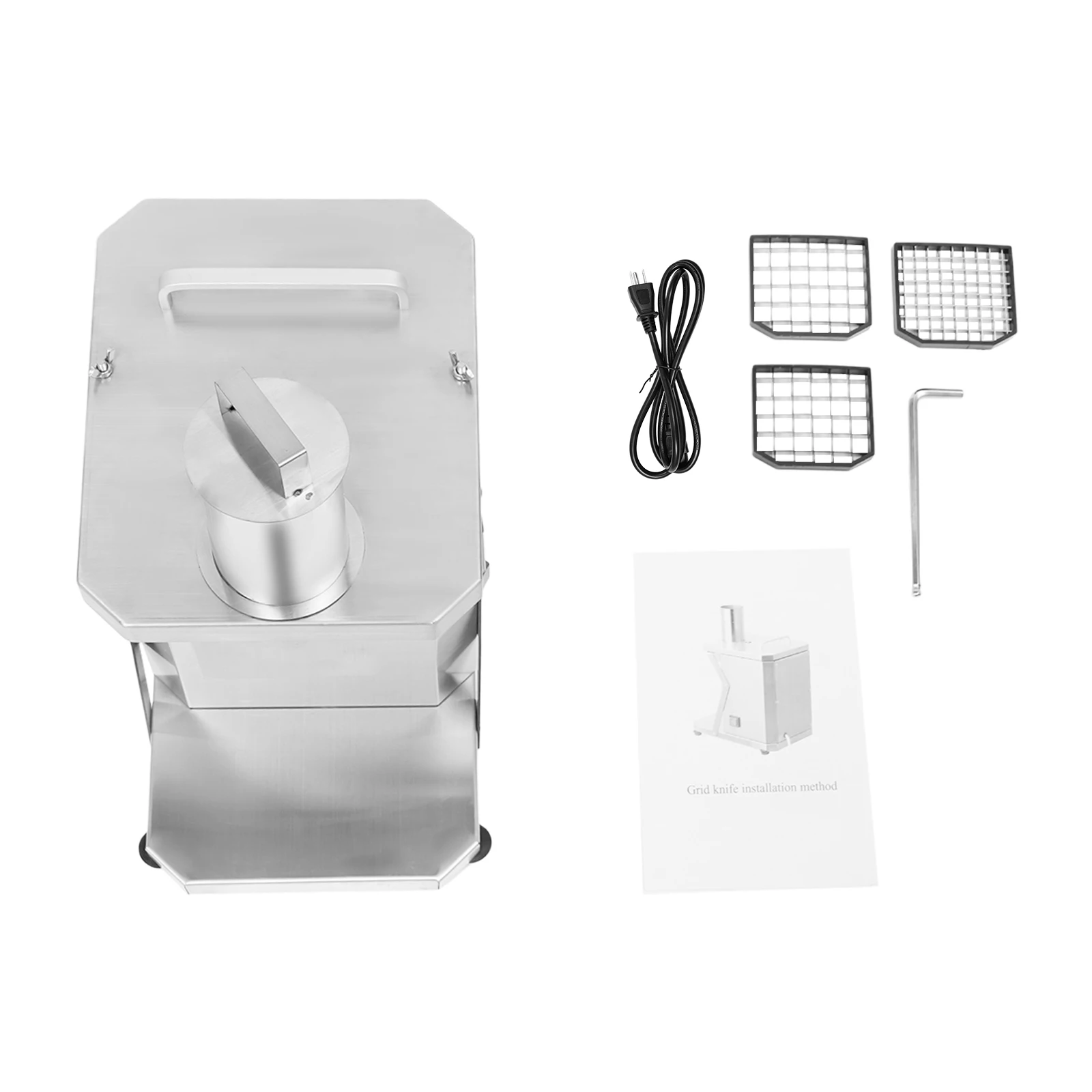 ماكينة تقطيع الفواكه والخضروات الأوتوماتيكية بقدرة 100 وات مع 3 سكاكين شبكية للتكعيب