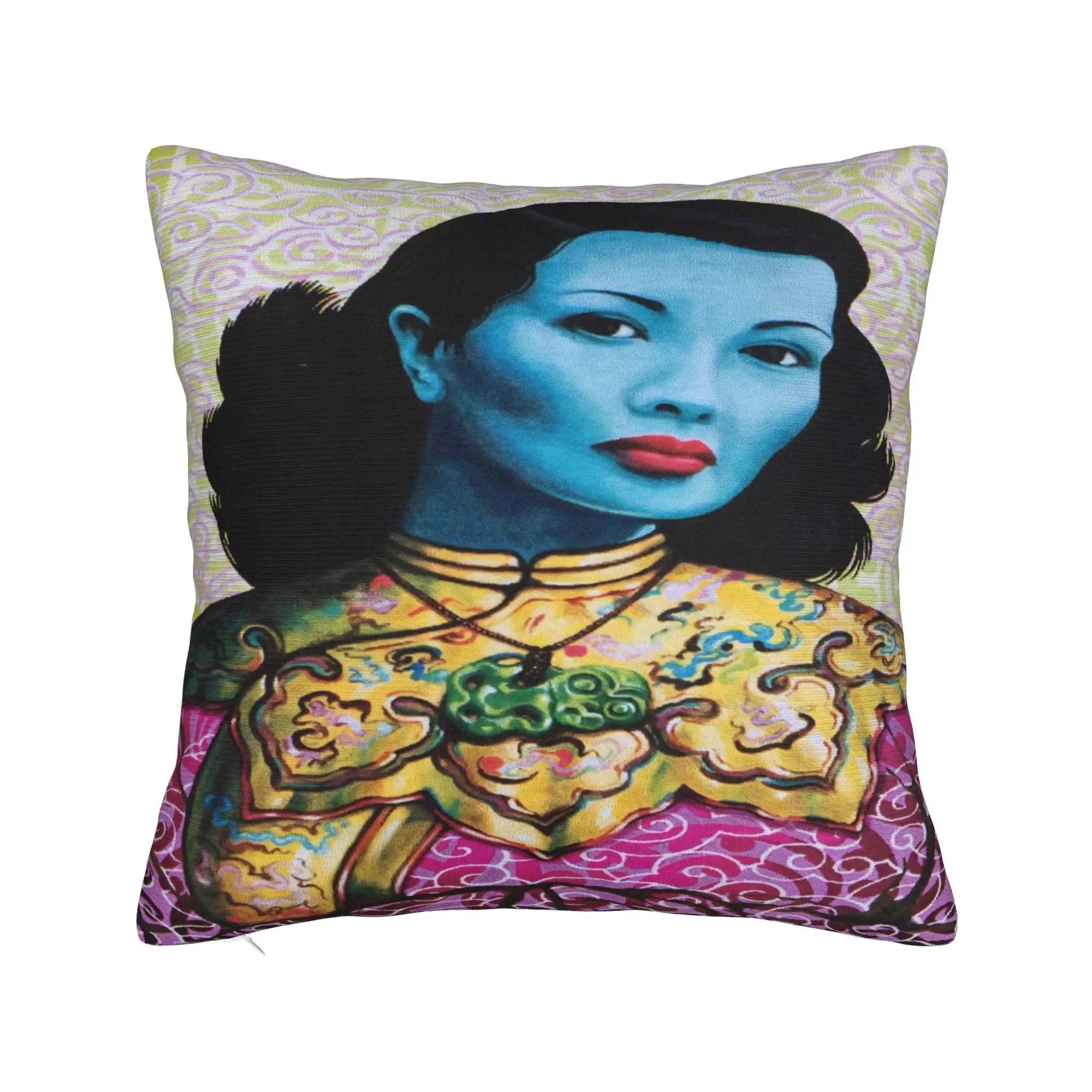 Soft and Sweet Home Miss Wong Vladimir Tretchikoff  Decorations Pillowcases Accessories  Pillow Cover Zipper Multi Size