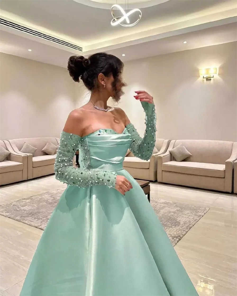 Customized Evening Gown Prom Dress Sweetheart Ball Floor Length Shirred Bead Draped Bespoke Occasion Dresses Saudi Arabia Formal