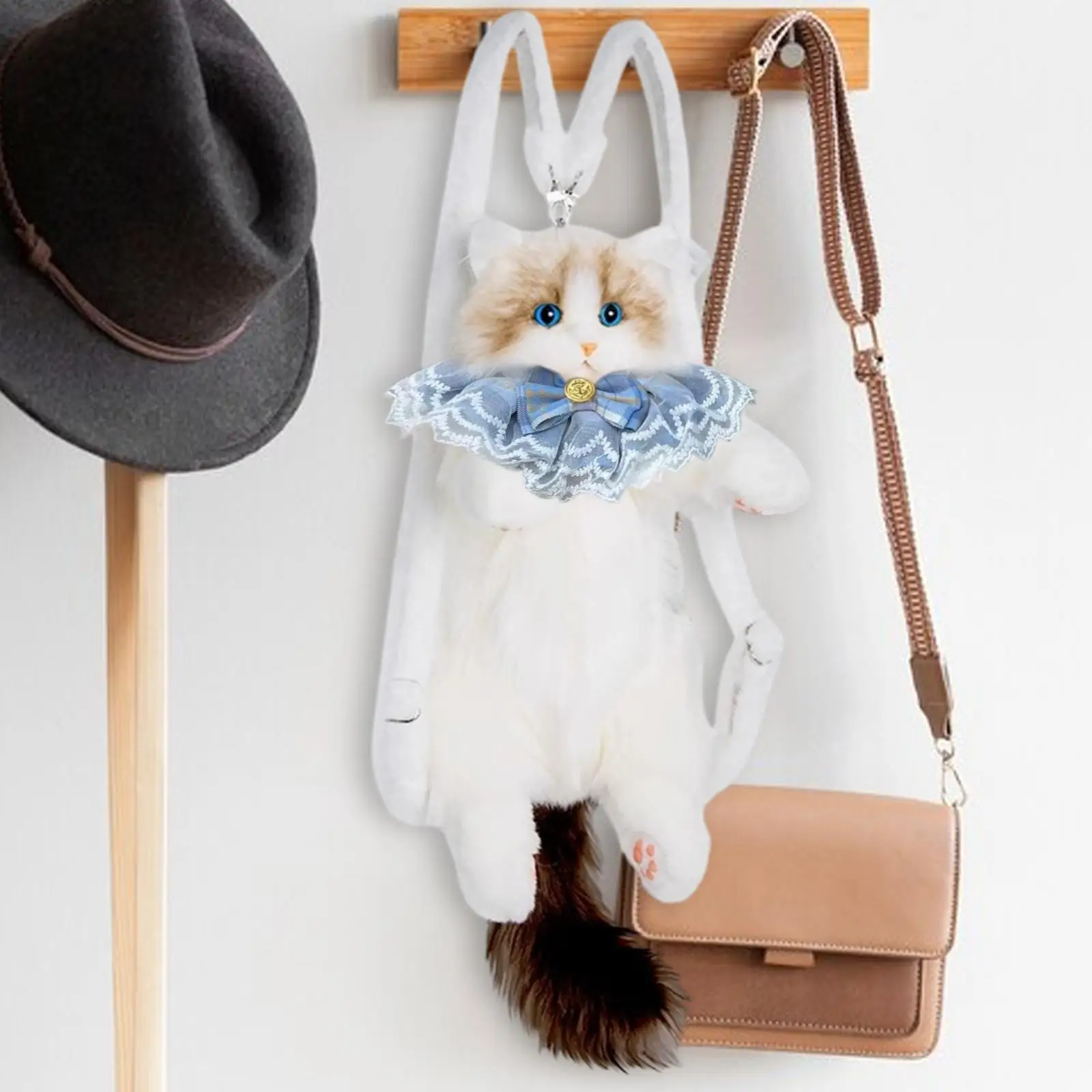 Zaino simpatico gatto di peluche Zaino cartone animato realizzato a mano per adulti e bambini