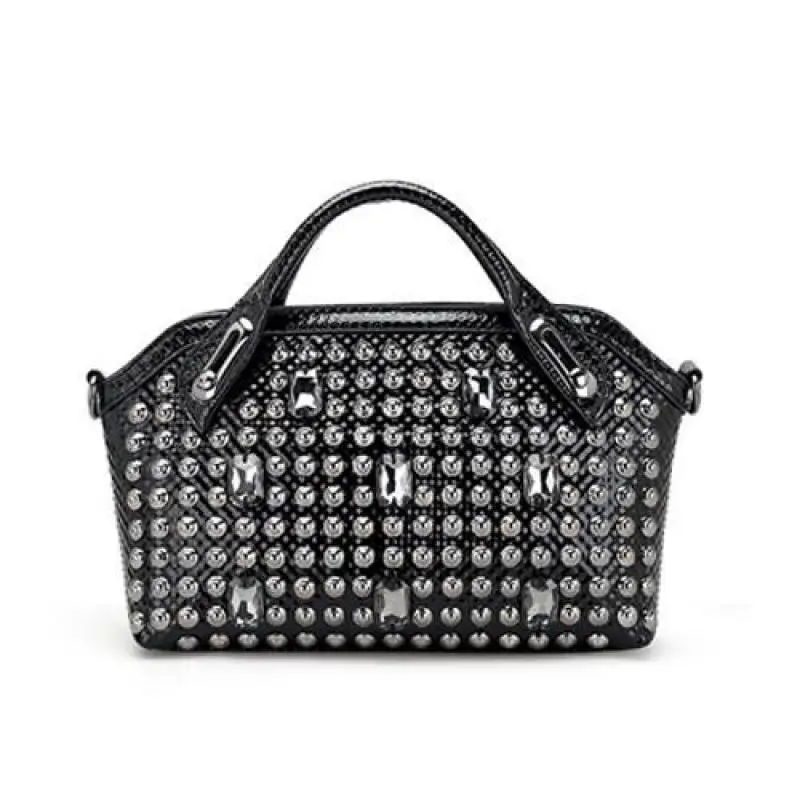 

Europe And The United States Fashion Diamond-encrusted Shell Handbag Personalized Metal Heavy Rivets Shoulder Crossbody Bag Tide