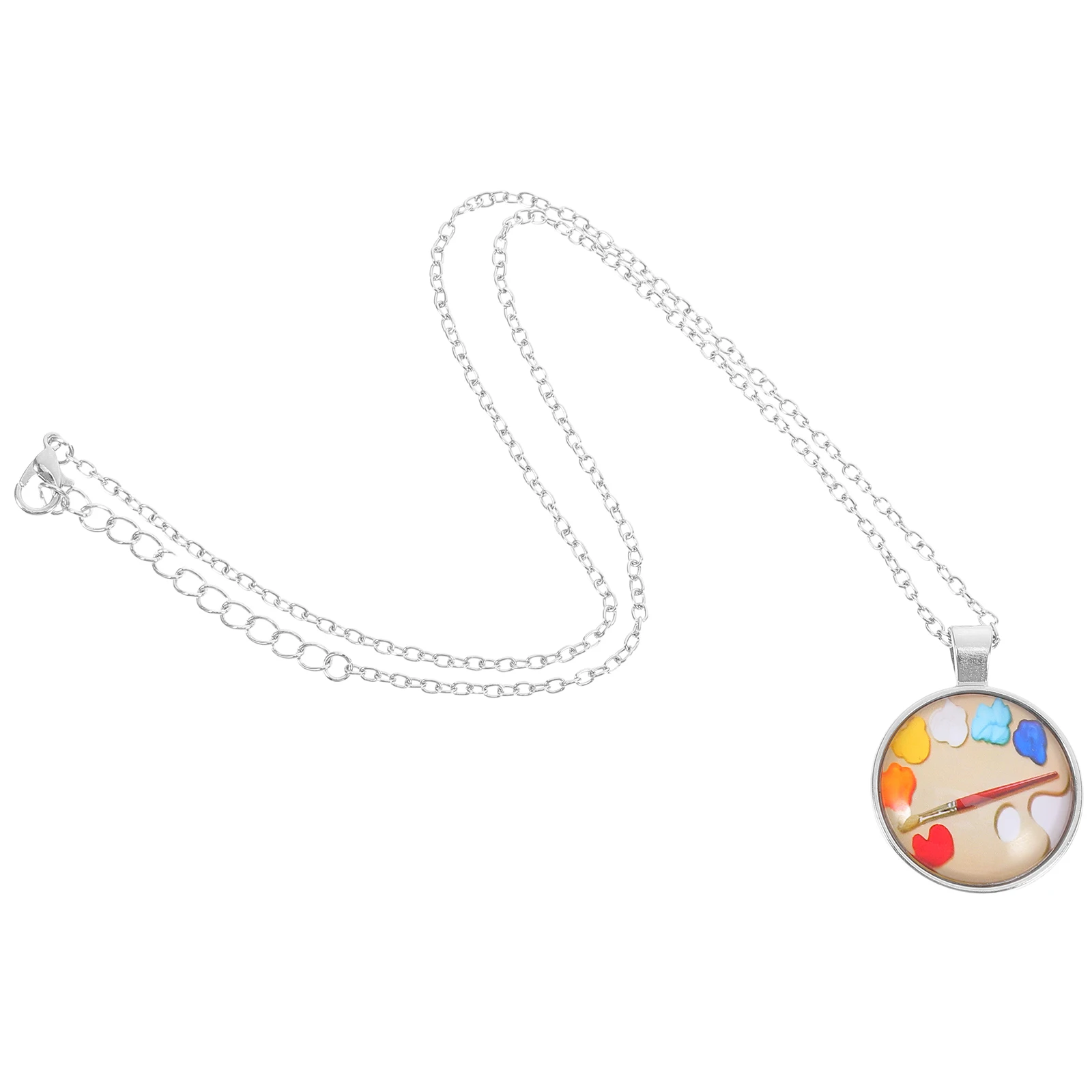 

Necklace Long Artist Necklaces Artist Paint Palette Charm Pigment Glass Zinc Alloy Durable Long Necklace Fashion