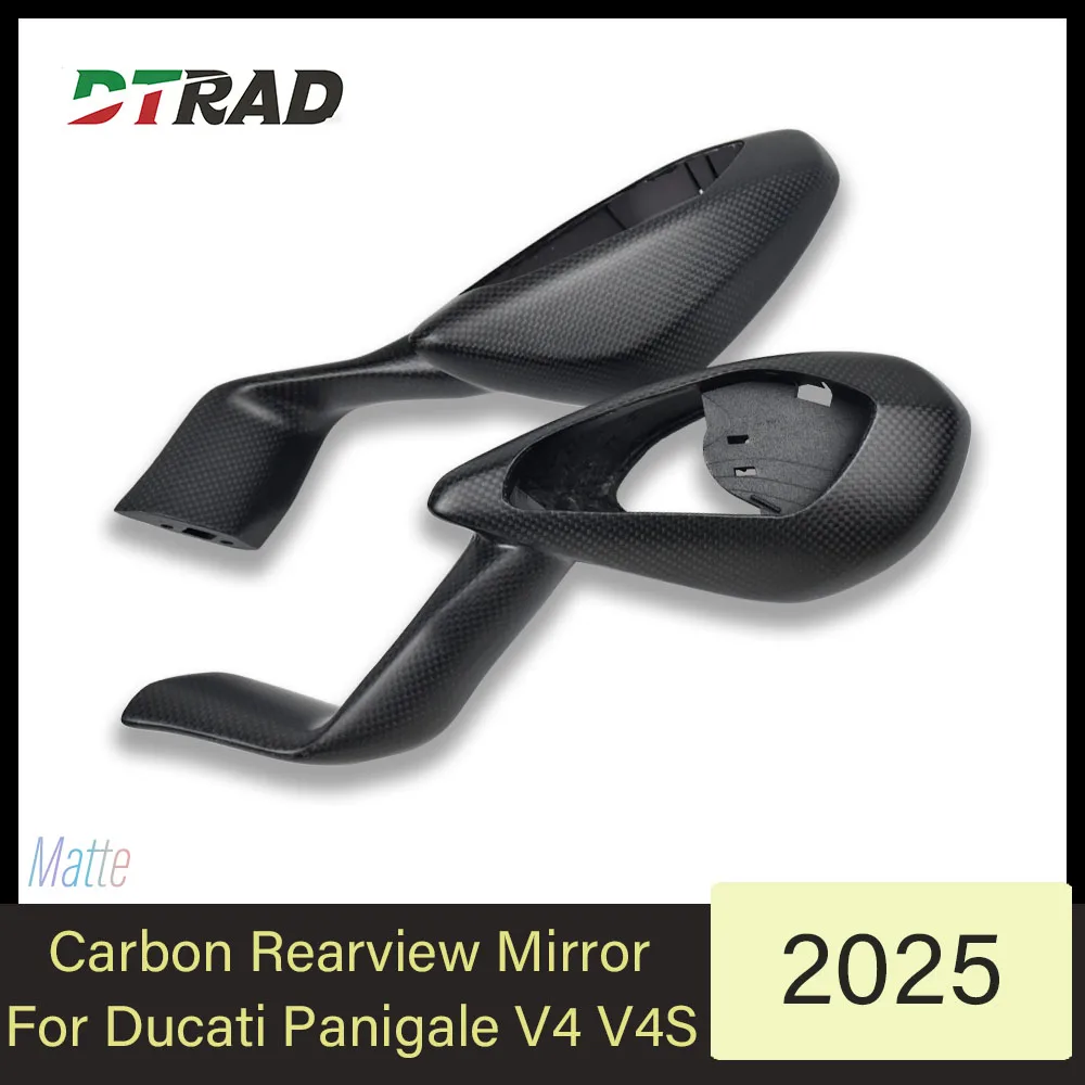 

For Ducati Panigale V4 /S 2025 Carbon Fiber Rearview Mirrors Cover Rear View Motorcycle Left&Right Rear View Mirror Modification