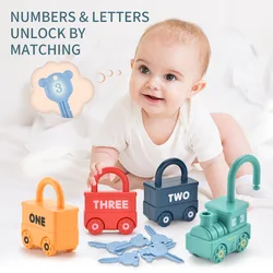 Children's Unlocking Toy Set Car Lock, Montessori Education Letter Matching Home School Mathematics Toys Baby Word Cognition