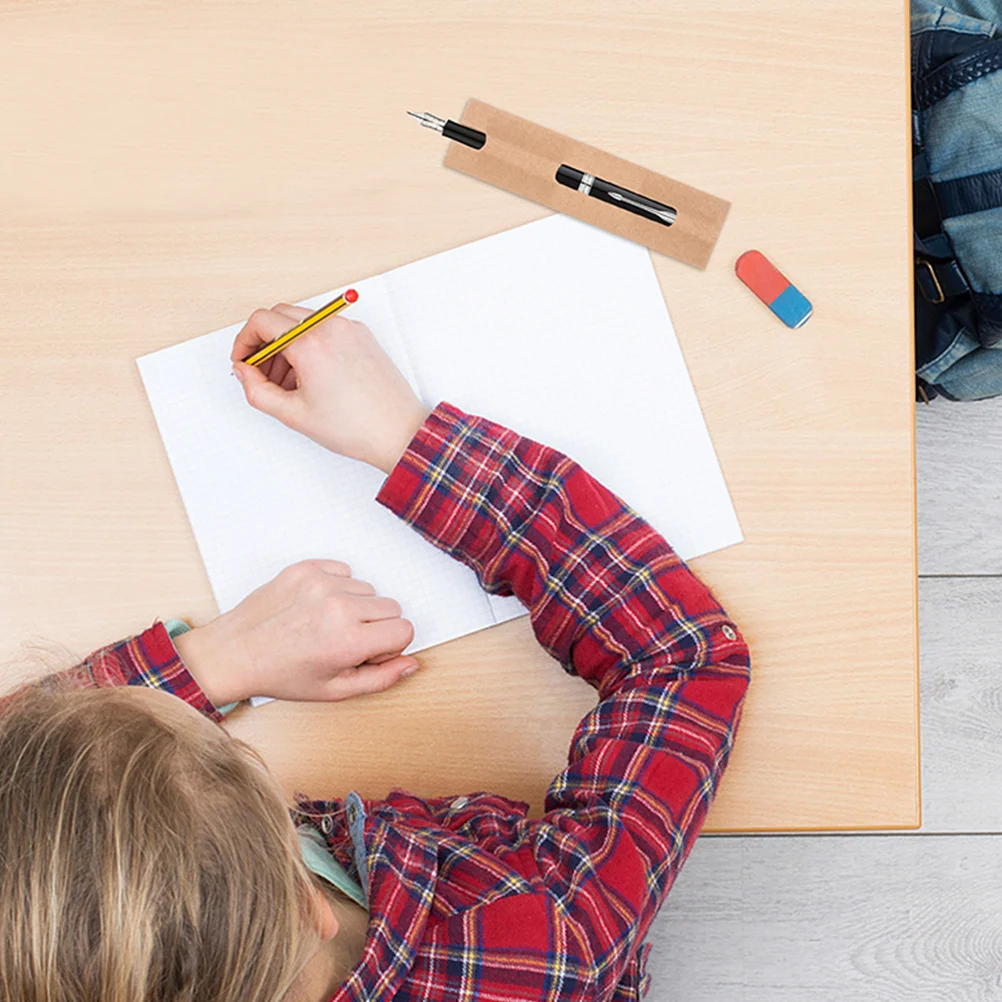 

50 шт., крафт-сумка, бежевый карманный держатель, офисные принадлежности, рукава для упаковки ручек, подарочная упаковка, настольный органайзер, рукава для ручек, трубки