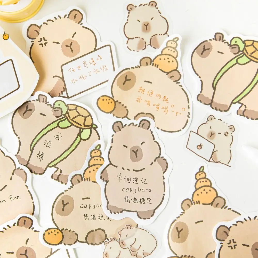 Kawaii Capybara Sticky Notes Pad Portable Mini Stationery Stickers Multifunction Multi-purpose Account Material Stickers