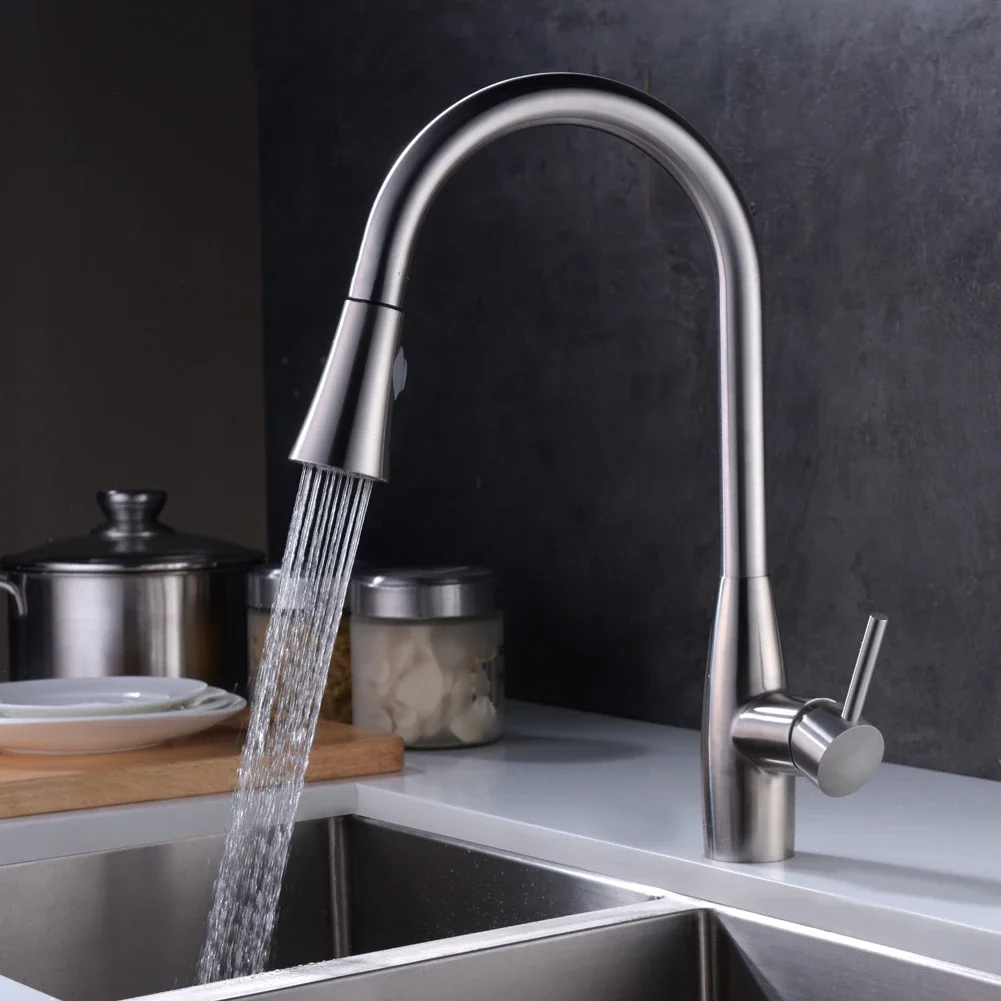 Kitchen Faucet sus 304 Stainless Steel pull out kichen mixer tap 40108