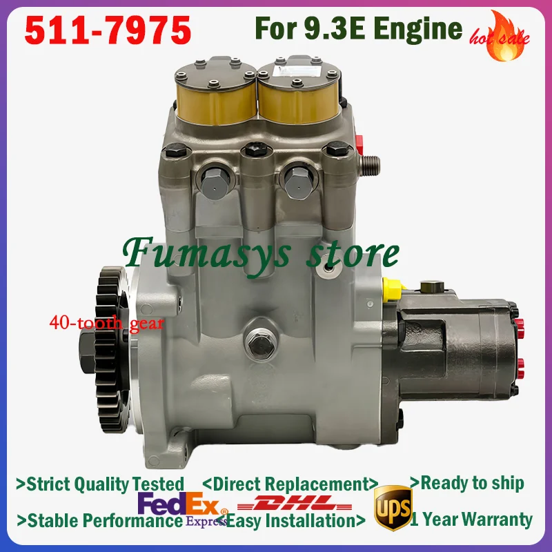 511-7975 5117975 High-Pressure Common Rail Fuel Injection Pump for CAT C9 C9.3 Diesel Engine 336E 336F Excavator D6T 966K 972K