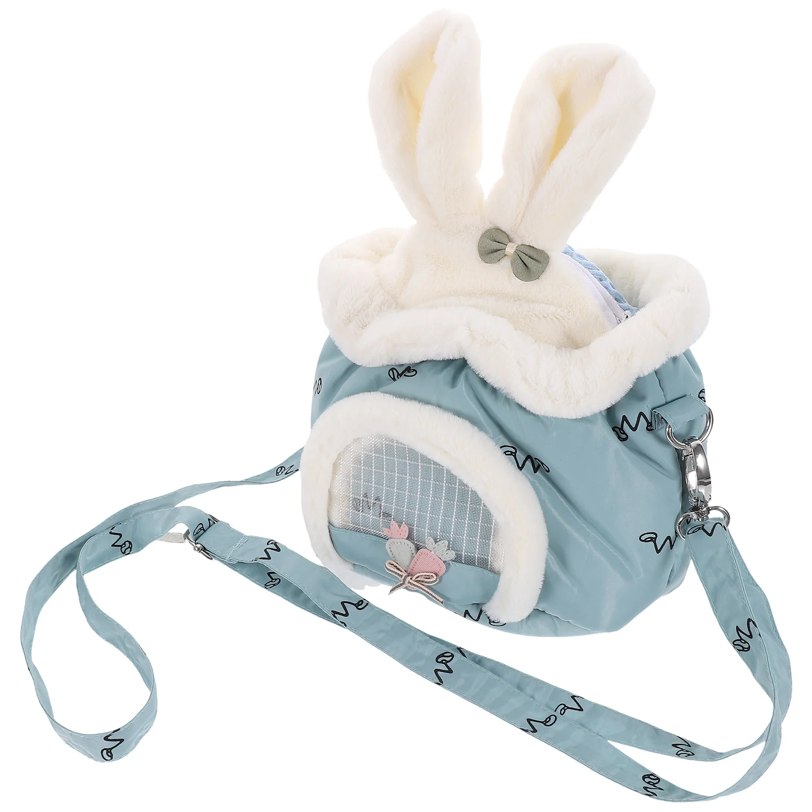 Hamster Carrier Bag Breathable Warm Travel Pack for Small Animals Portable Guinea Pig Bunny Rat Carrying Pouch Blue Color Pet
