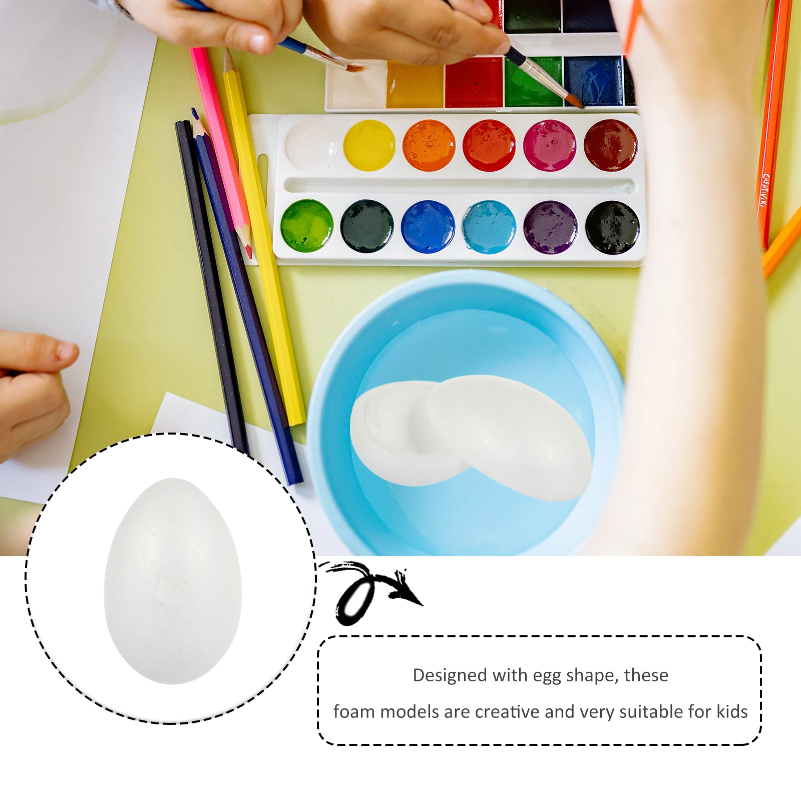 

10 Pcs DIY Foam Hollow Eggs Decorative Props Kids Toys Easter Ornaments Unpainted White Artificial Hanging Smooth Safe
