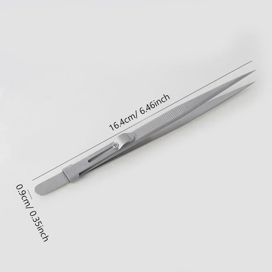 Anti-Slip Lock Nail Art Tweezers Fine Tip Density Rhinestones Gem Beads Pickup Tool for Acrylic Nails Jewelry Application