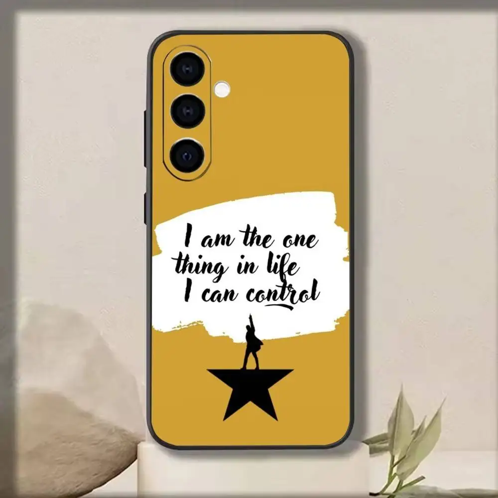 حافظة هاتف H-HamiltOn Musical L-Lyrics لهاتف سامسونج جالاكسي A91,80,73,72,71,53,52,32,31,22,21s,20، حافظة سوداء ناعمة