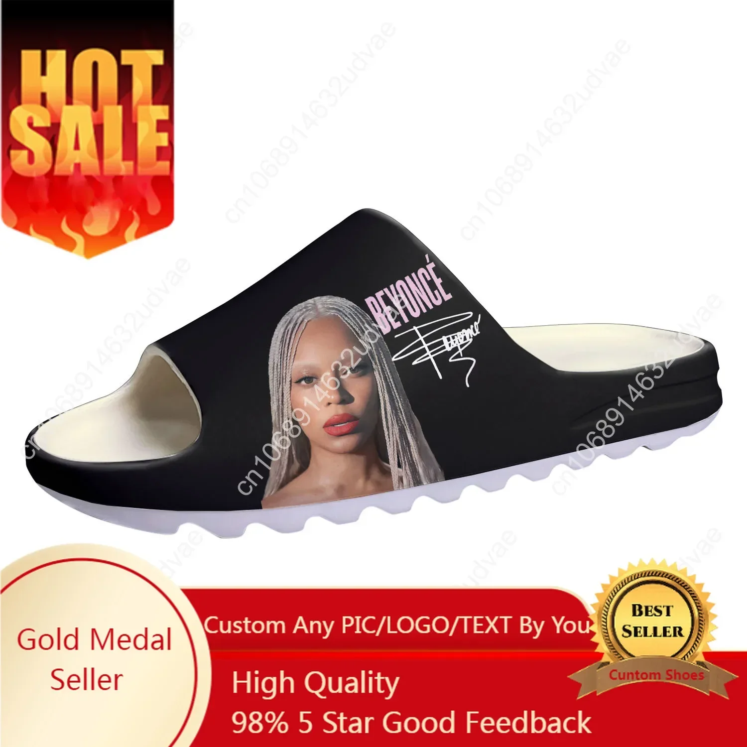 Beyoncé Custom Made Soft Sole Sllipers Home Clogs Step On Water Shoes Mens Womens Teenager Bathroom Beach Step In Slliper