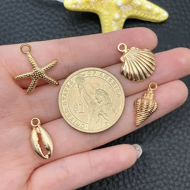 16 Teile/satz Legierung Meerestiere Marine Leben Charms Anhänger für Handwerk Schmuck Machen Zubehör DIY Halskette Armband
