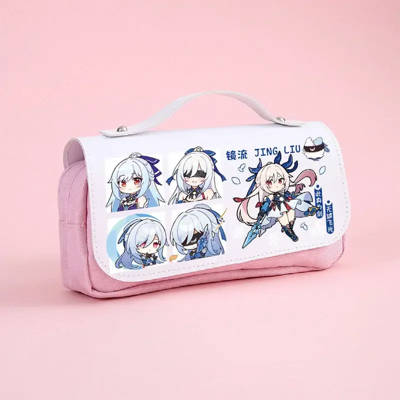 Honkai-Sac à Crayons Star Rail Jingliu, Sacoche de Rangement de Grande Capacité, Boîte d'Acquisition, Cadeau Lolita