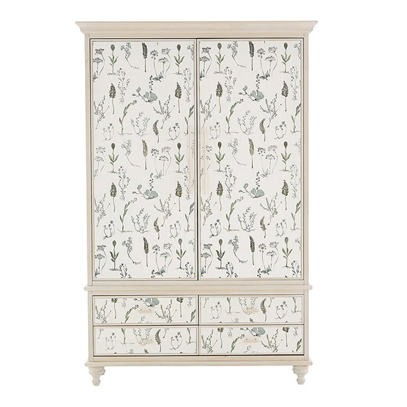 

French retro solid wood wardrobe hand-painted guest restaurant small apartment stylish simple bookcase