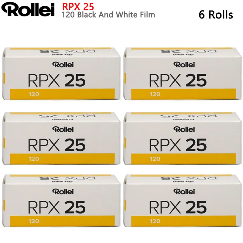 

Rollei Black And White Film RPX 25 120 Negative Film（36 ExposuresRoll）1-8 Rolls For 120 Film Camera (Expiry Date: 2026)