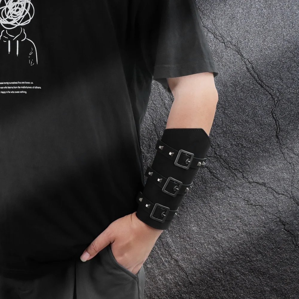 2개 중세 코스프레 PU 가죽 갑옷 팔 보호대 레이스업 남성 해적 기사 건틀렛 손목 보호대 스팀펑크 액세서리