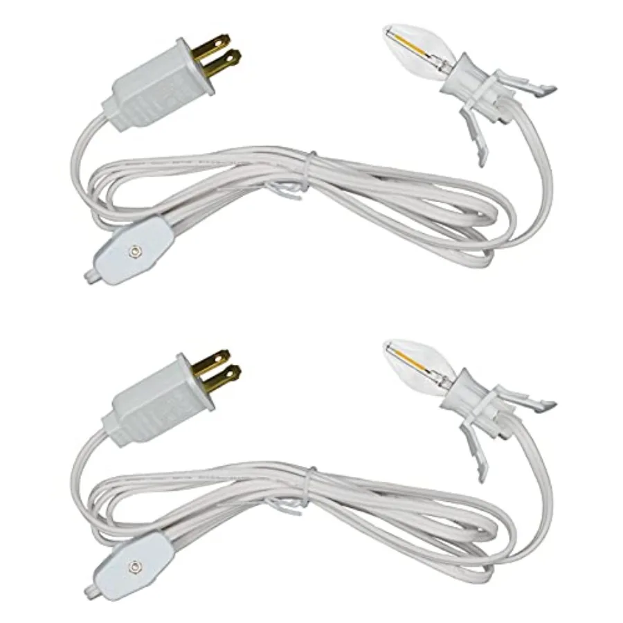 ® Single Light Replacement Clip in Lamp Cord for Christmas Village House Includes LED Light Bulb 2 Pack