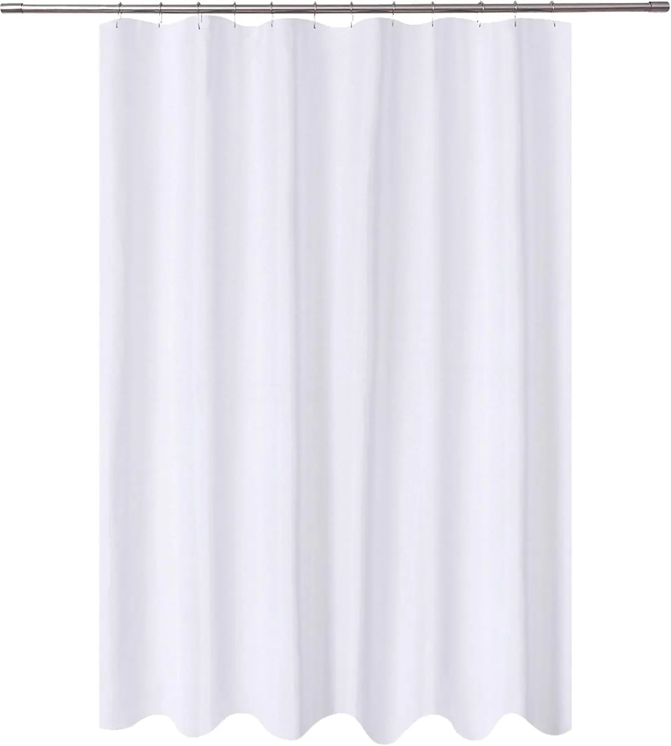 

Extra Long Fabric Shower Curtain Liner 72x84 Inches with Magnets, Hotel Quality, Washable, White Bathroom Curtain