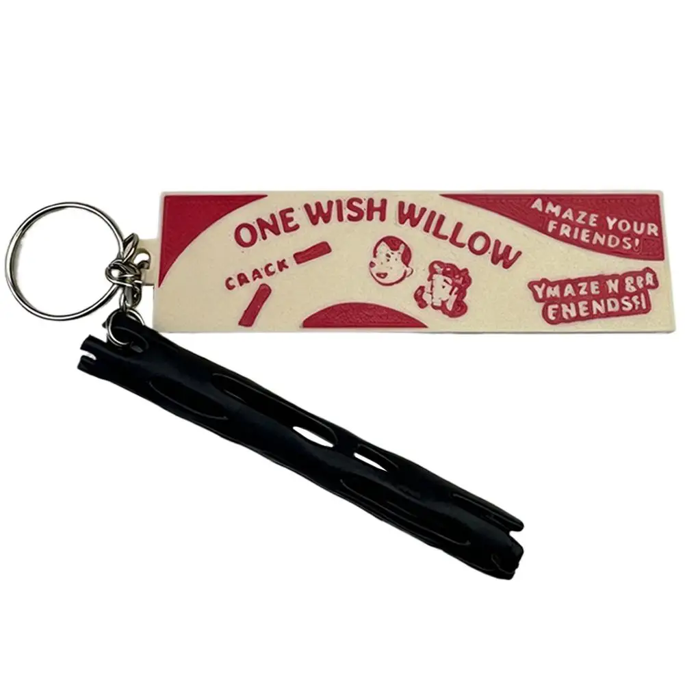 3D-Gedruckter 'One Wish' Weiden-Schlüsselanhänger, Zerbrechliches Glücksbringer-Element, 13cm Retro-Box für Hochzeit/Geburtstag 