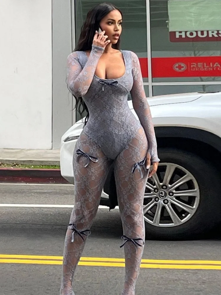 

Wmstar Jumpsuits Women Wholesale Spring New Style Sexy See Through Openwork High Waisted Printed Tight One Piece Skirt 2026