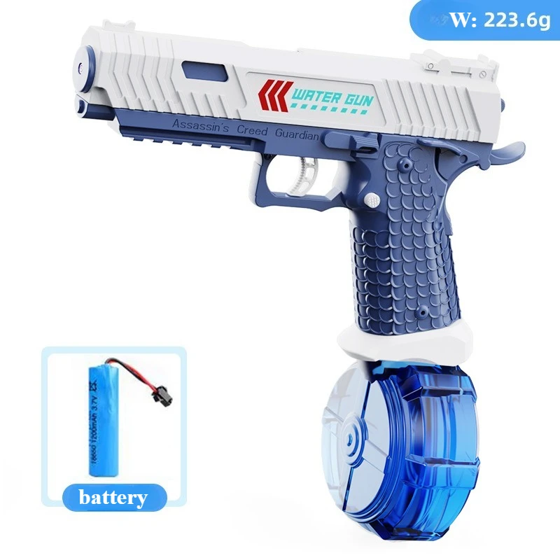 Pistola de agua eléctrica continua, juguetes de tiro, Glock de agua pulverizada para niños, gran capacidad de largo alcance