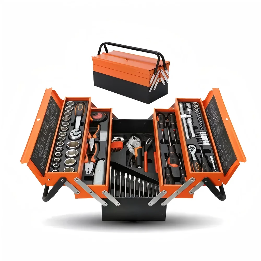 1/2 and 1/4. 85 Piece Tool Set With Metal Box