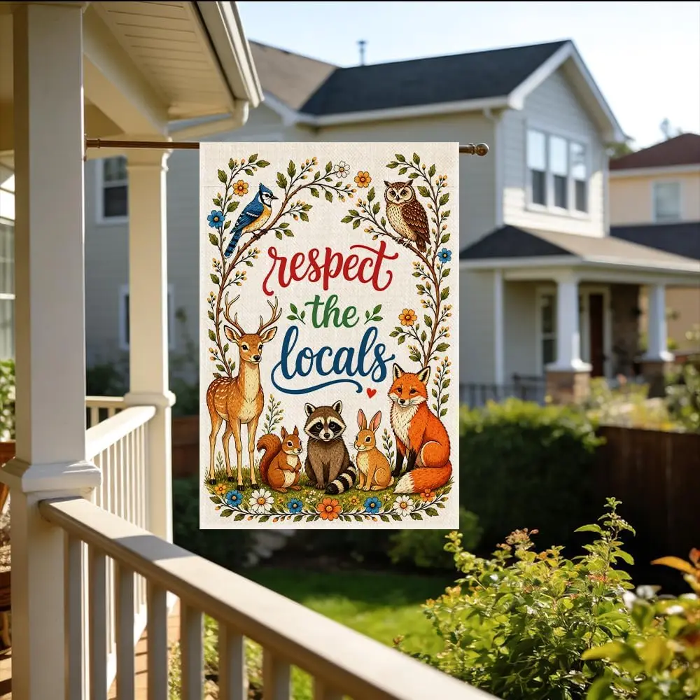 Respect the Locals Garden Flag Protect Natural Outdoor Decor | Protect the Ecology Double-Sided Garden Flag for Support Eart uui