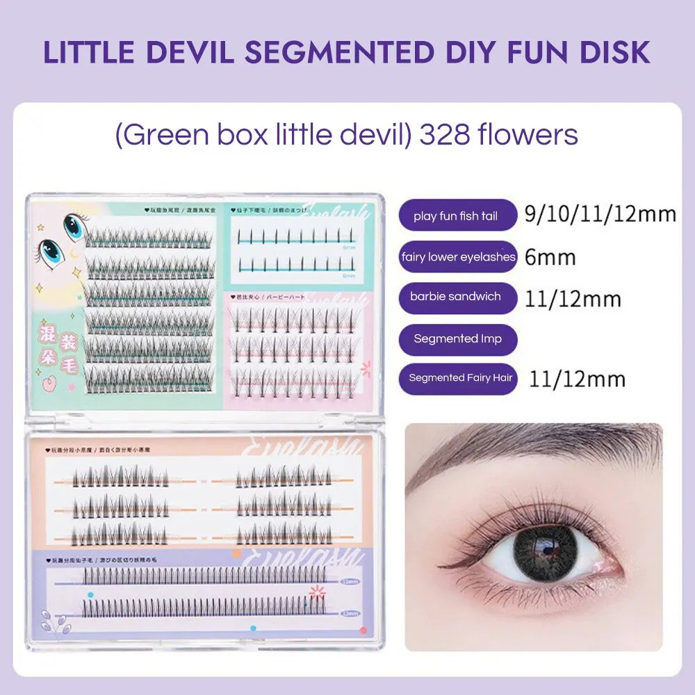 DIY Fun Disk False Eyelash Combination Set Fairy Hair Self Adhesive Fish Tail Comic Eyelash