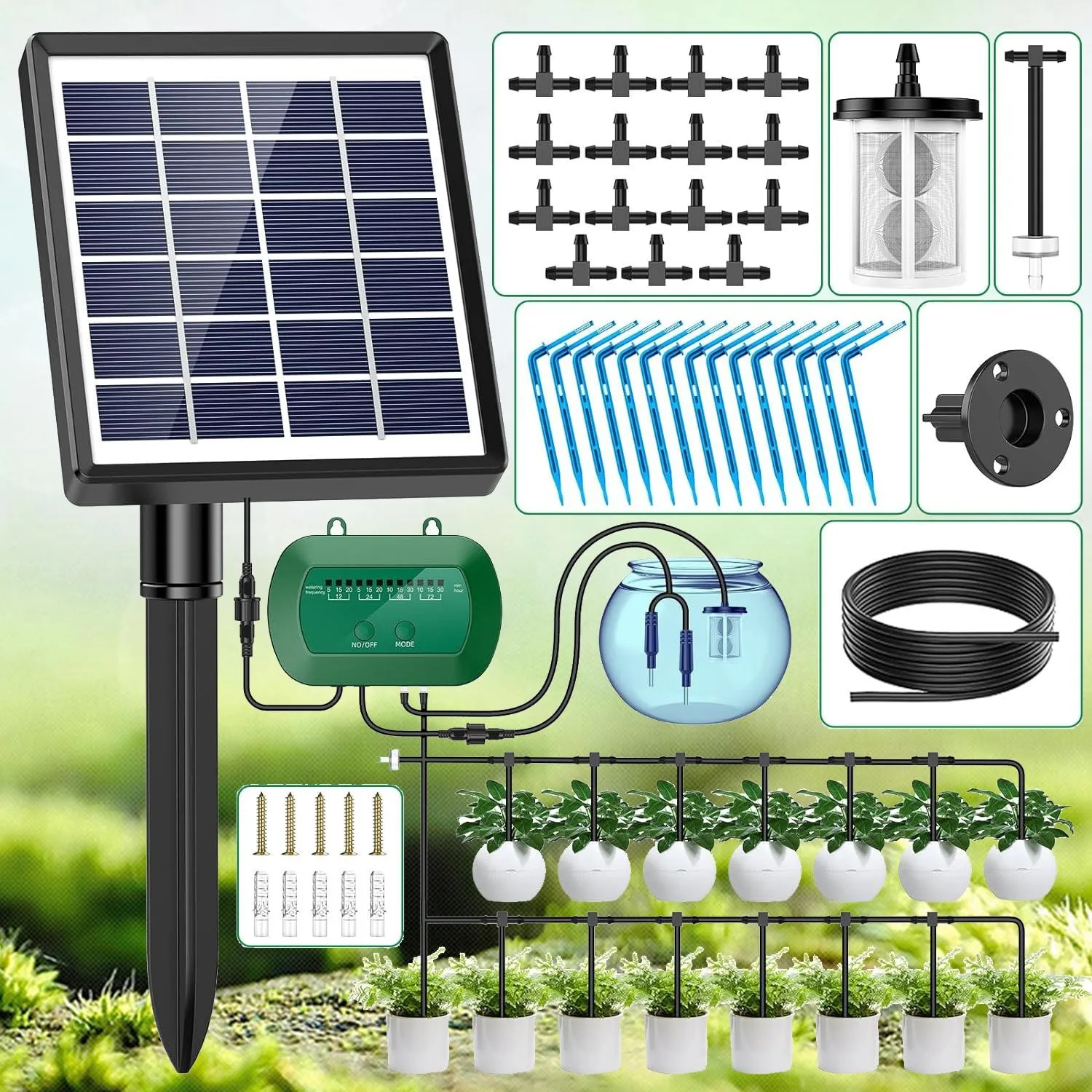 

Solar Drip Irrigation Set, Latest Solar Drip Irrigation System, Balcony, Garden
