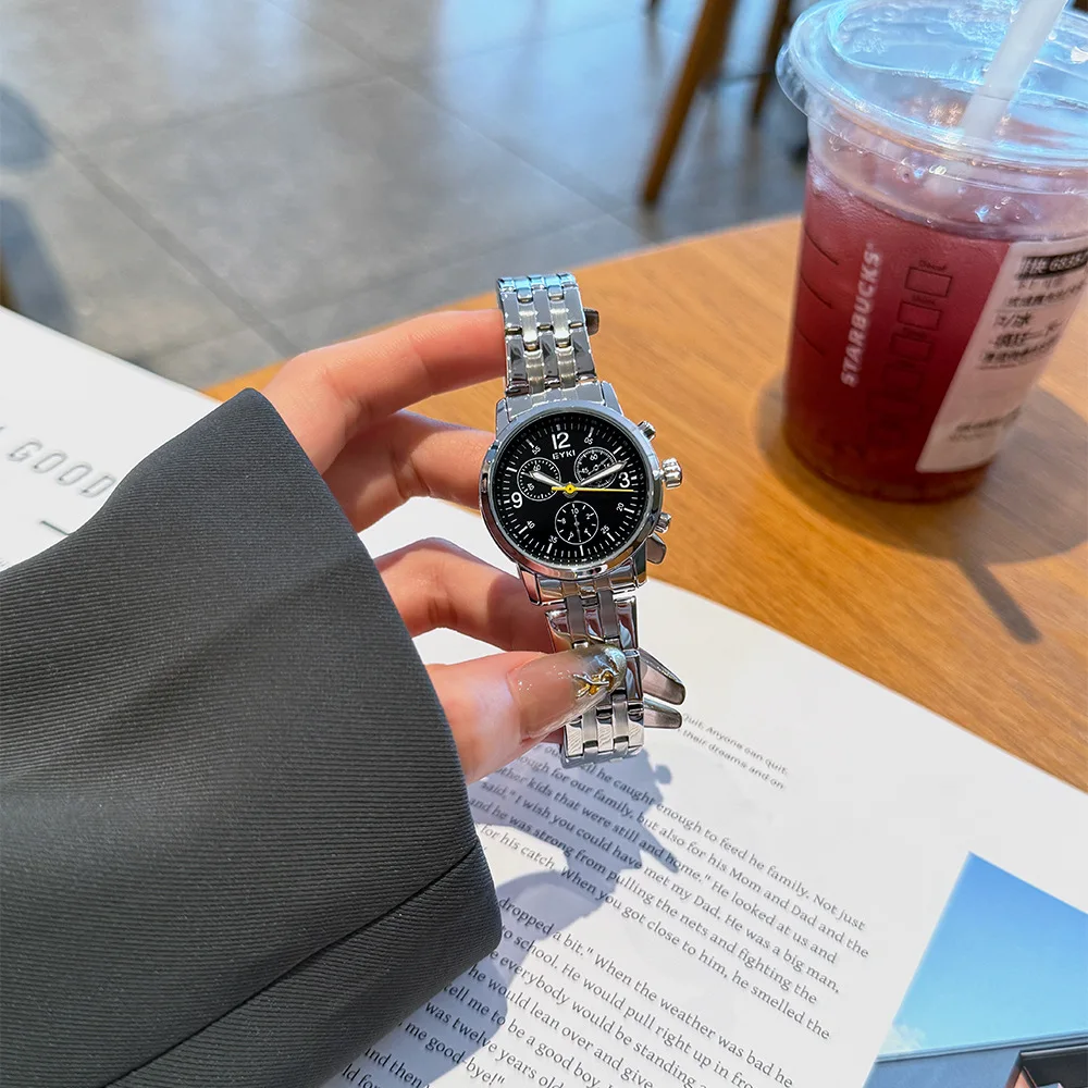 Exquisite Women'S Wristwatch, Stylish And Multifunctional Watch With Calendar, Simple Steel Bracelet, Quartz Watch For Women.